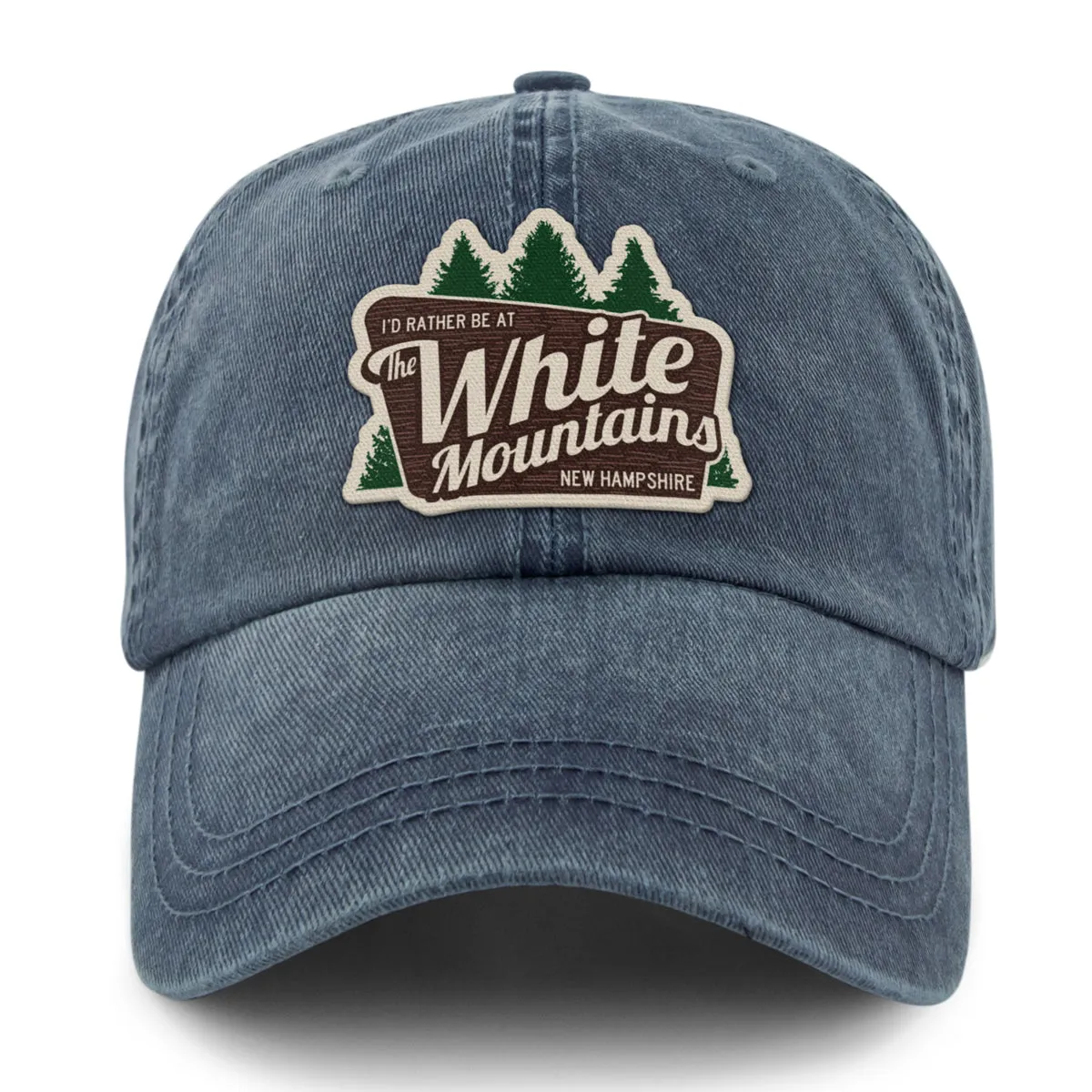 I'd Rather Be At The White Mountains Washed Dad Hat