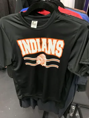 Indians Black Dry Fit Spirit Tee
