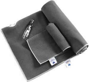 IUGA juego de toalla gruesa y caliente para yoga   toalla de mano (2 en 1), con bolsillos en las esquinas para prevenir resbalones, 100% microfibra, extra grande, antiderrapante, muy absorbente y de secado rápido 72x26 pulgadas