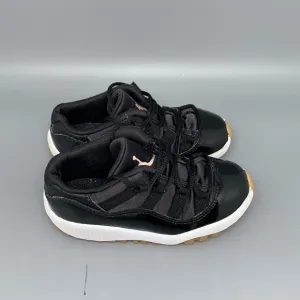 Jordan 11 Retro Low Black Coral Shoes 645107-013 Toddler Sz 9C EU 26