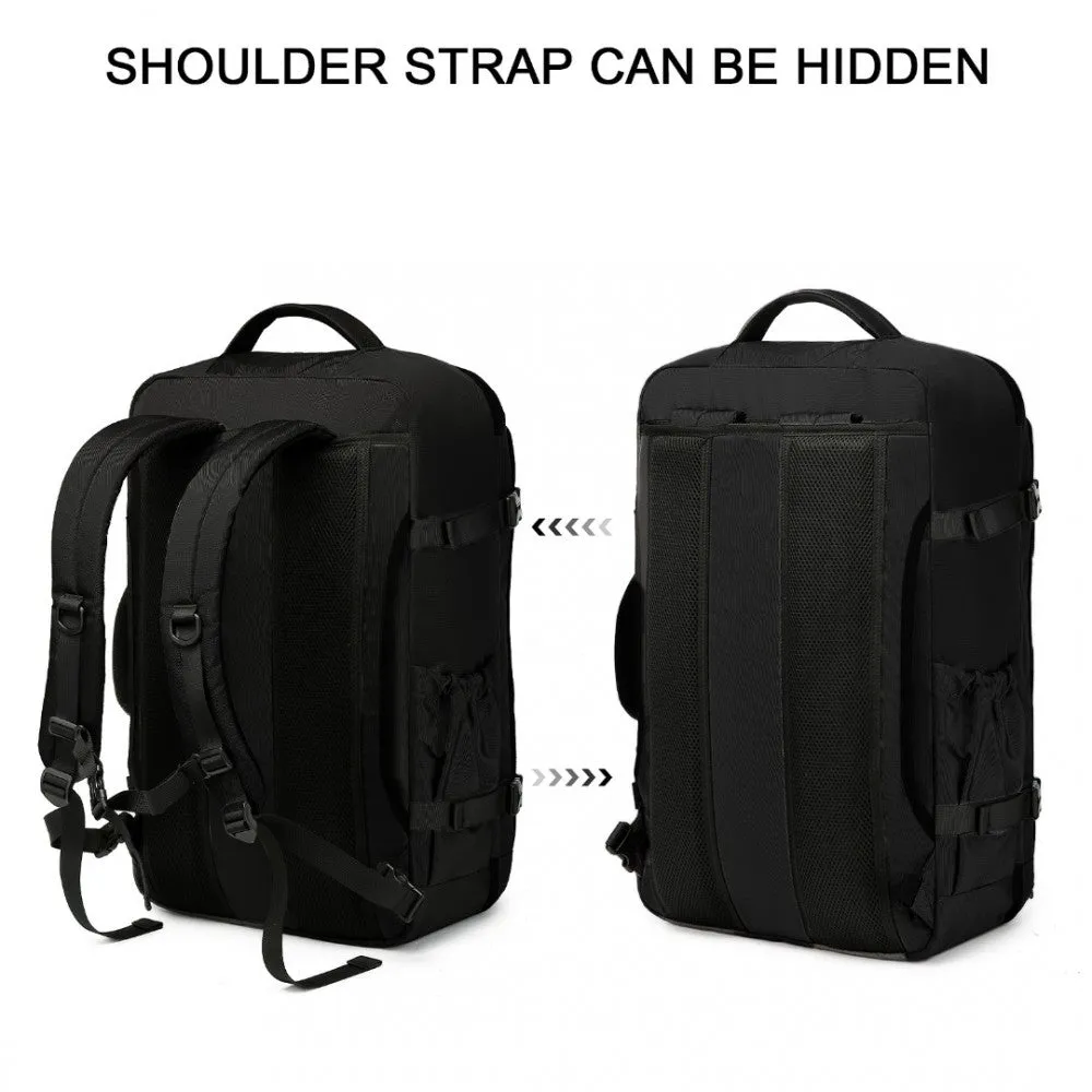 Kono Multifunctional Portable 39L Travel Backpack Cabin Luggage Bag - Black