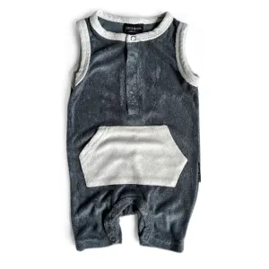Little Bipsy Terry Cloth Shorty Romper - Slate Blue
