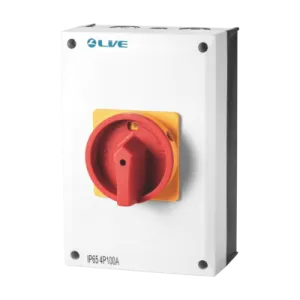 LIVE Electrical RI4100 4 Pole 100A AC IP65 Weatherproof Rotary lsolator Switch