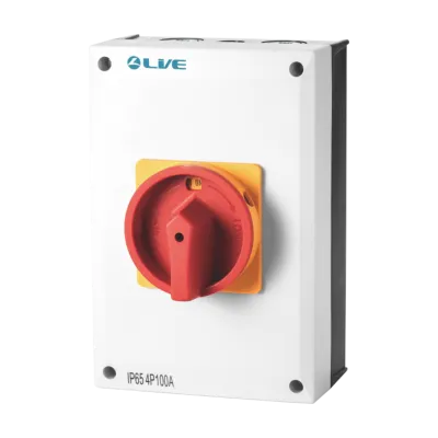 LIVE Electrical RI4100 4 Pole 100A AC IP65 Weatherproof Rotary lsolator Switch