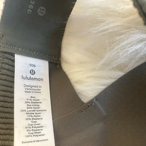 Lululemon Adapt and Align Bra Light Support , C-E Cups in Grey Sage