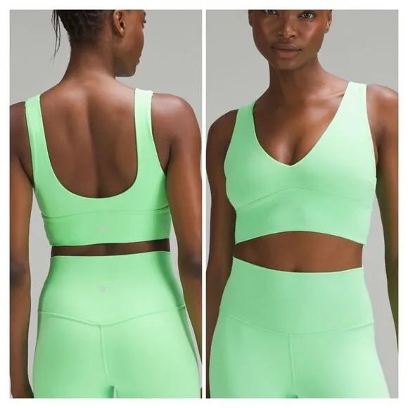 lululemon Align V-Neck Bra Light Support, A/B Cup Pistachio Green Size 6 sports