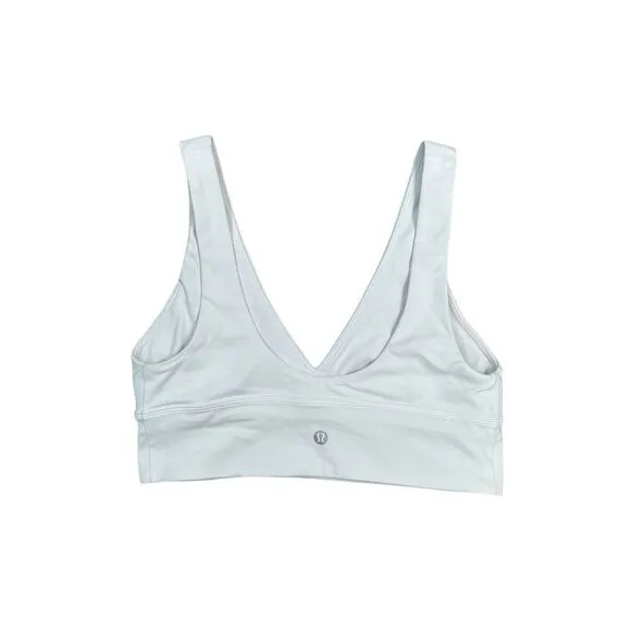 Lululemon Align V-Neck Bra Light Support White Sports Bra Size 8 A/B Cup Yoga
