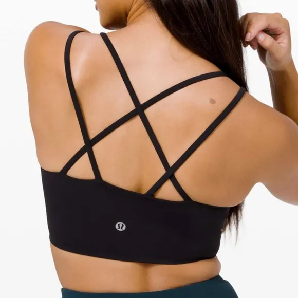 Lululemon Like a Cloud Long Line Strappy Light Support Bra in Black