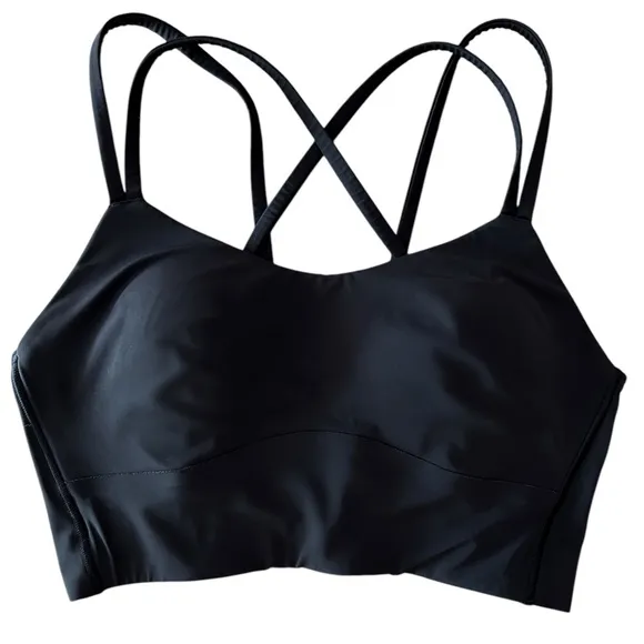 Lululemon Like a Cloud Long Line Strappy Light Support Bra in Black