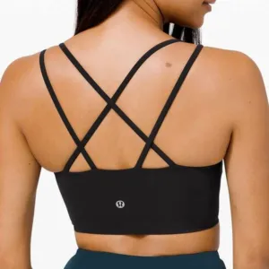 Lululemon Like a Cloud Long Line Strappy Light Support Bra in Black