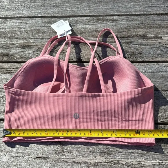 Lululemon Like a Cloud Ribbed Longline Bra B/C CupPink Tide SIZE 10 NWT