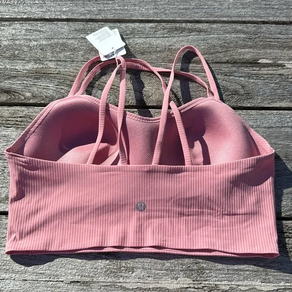 Lululemon Like a Cloud Ribbed Longline Bra B/C CupPink Tide SIZE 10 NWT