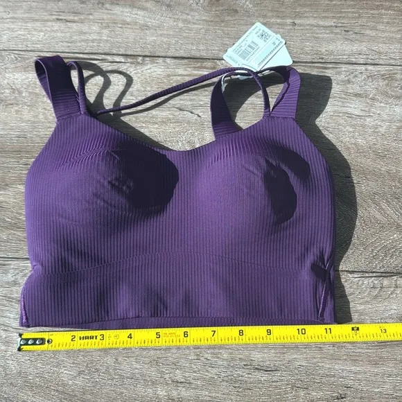 Lululemon Like a Cloud Ribbed Longline Bra, D/DD CupDramatic Magenta size 4 NWT
