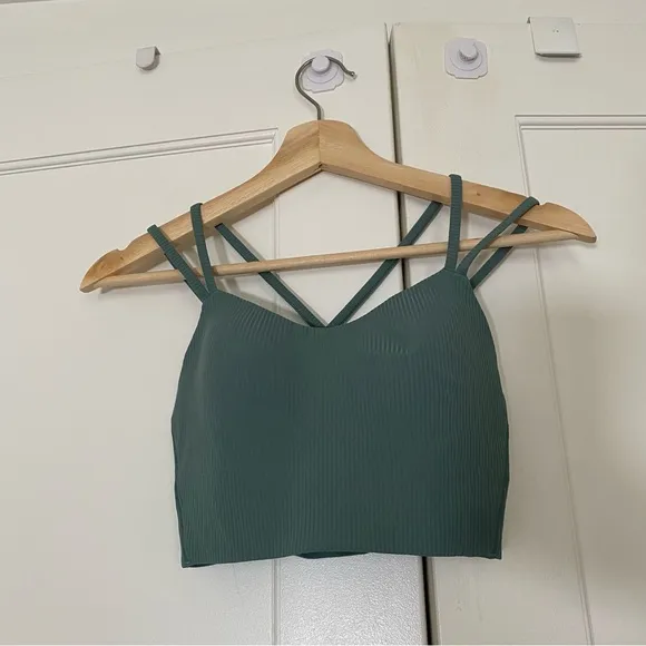 Lululemon Like a Cloud Ribbed Longline Bra tidewater teal