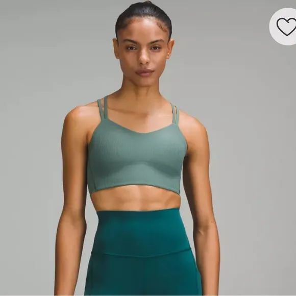 Lululemon Like a Cloud Ribbed Longline Bra tidewater teal
