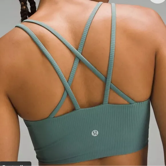 Lululemon Like a Cloud Ribbed Longline Bra tidewater teal
