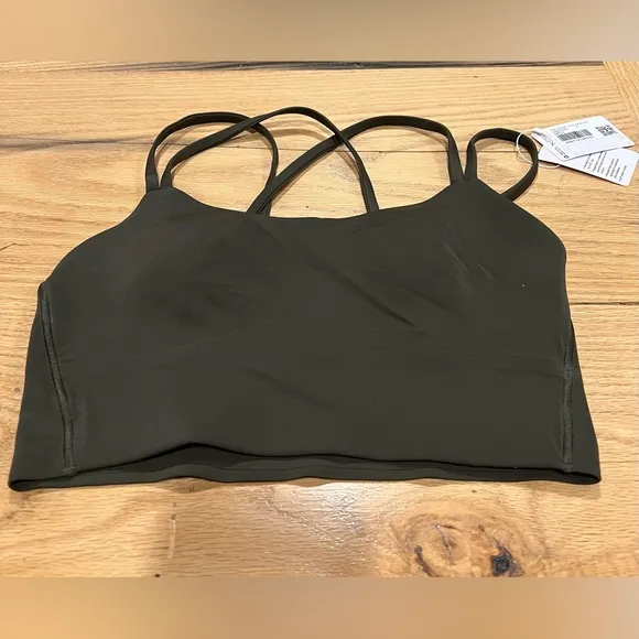 Lululemon NWT Like a Cloud Longline Bra Light Support,‎ B/C Cup Olive Green SZ 4