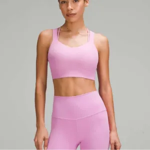 Lululemon NWT Like a Cloud Longline Ribbed Bra D/DD Cups in Dahlia Mauve