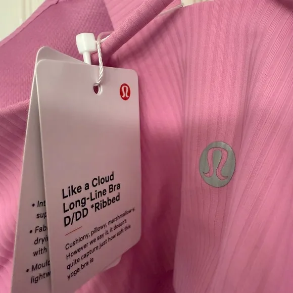 Lululemon NWT Like a Cloud Longline Ribbed Bra D/DD Cups in Dahlia Mauve