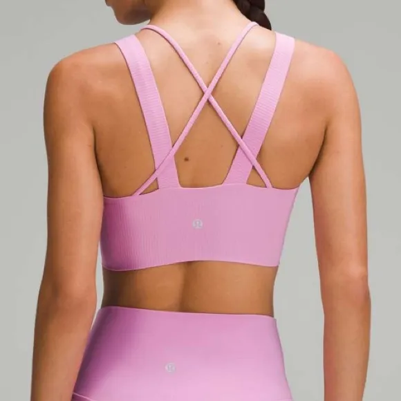 Lululemon NWT Like a Cloud Longline Ribbed Bra D/DD Cups in Dahlia Mauve