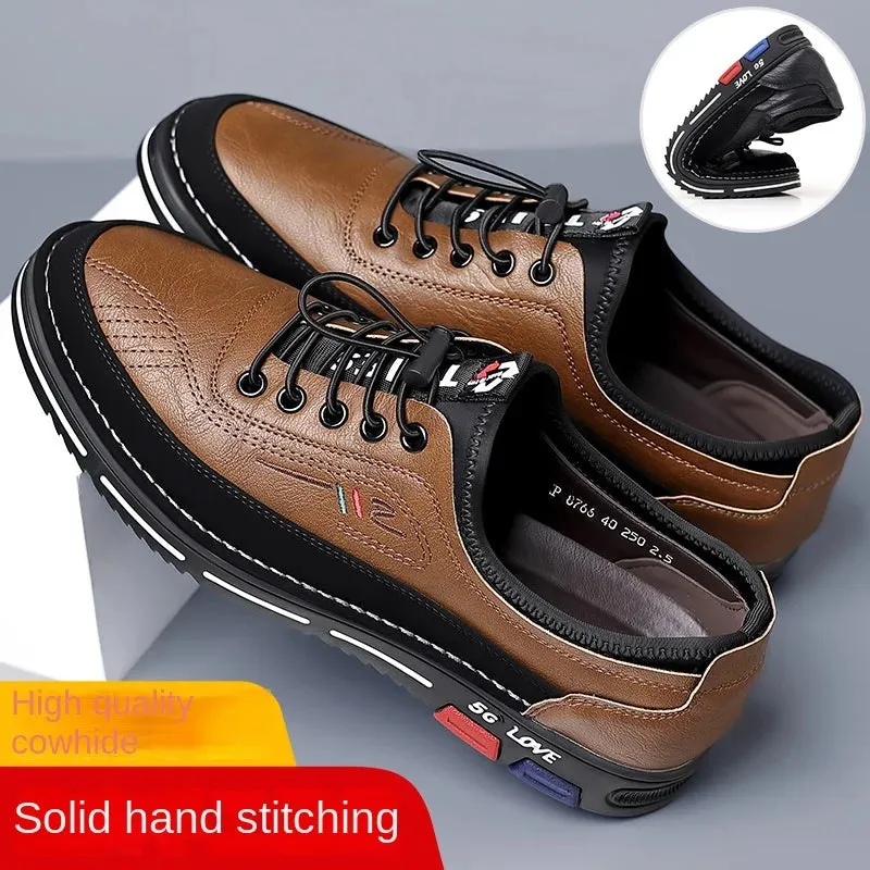Man Loafers Business Leather Men Shoes Summer Slip Breathable Men Casual Leather Soft Shoes Moccasins