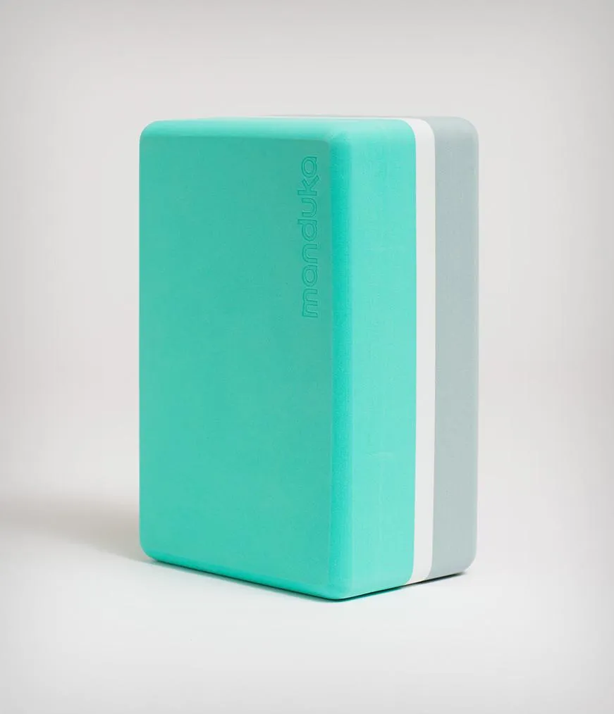 Manduka Recycled Foam Yoga Block (Limited Edition) - Seafoam 3-tone