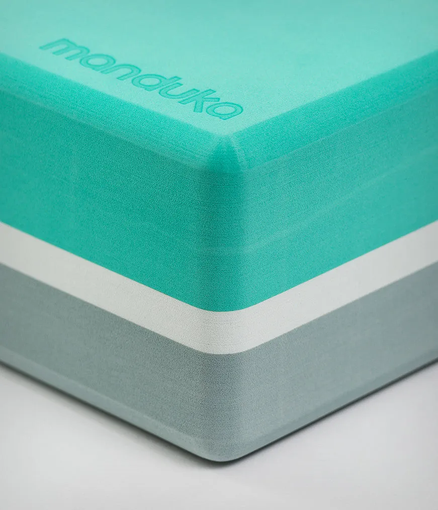 Manduka Recycled Foam Yoga Block (Limited Edition) - Seafoam 3-tone