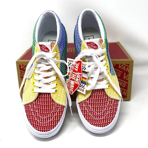 💖MEGA SALE💖VANS Womens Size Sk8-Mid Pride Lacing Multicolor Canvas VN0A3WM33WJ