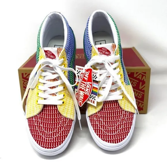 💖MEGA SALE💖VANS Womens Size Sk8-Mid Pride Lacing Multicolor Canvas VN0A3WM33WJ