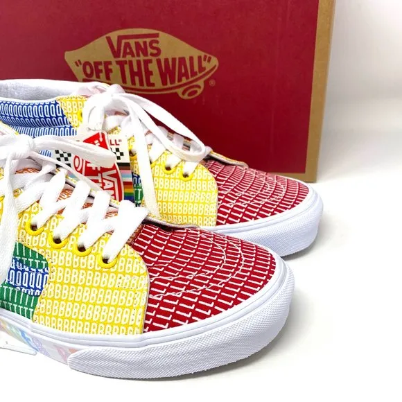 💖MEGA SALE💖VANS Womens Size Sk8-Mid Pride Lacing Multicolor Canvas VN0A3WM33WJ