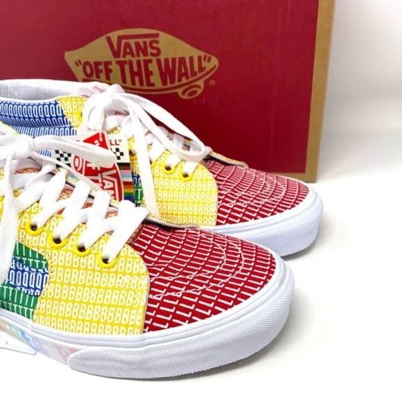 💖MEGA SALE💖VANS Womens Size Sk8-Mid Pride Lacing Multicolor Canvas VN0A3WM33WJ
