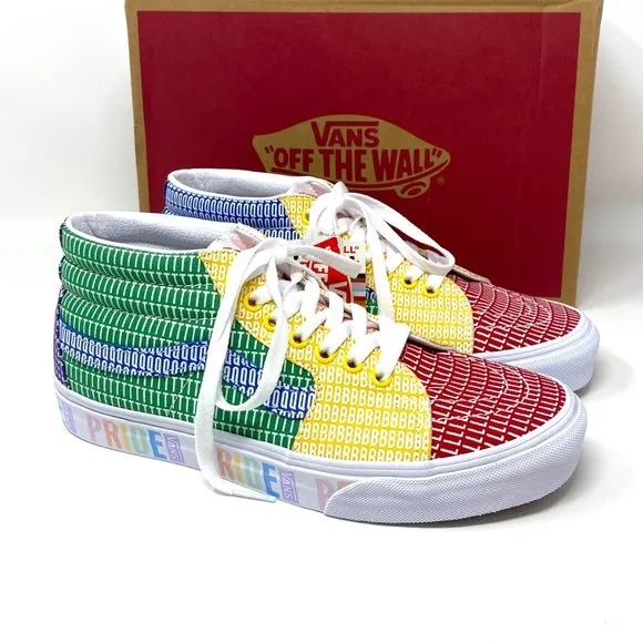 💖MEGA SALE💖VANS Womens Size Sk8-Mid Pride Lacing Multicolor Canvas VN0A3WM33WJ