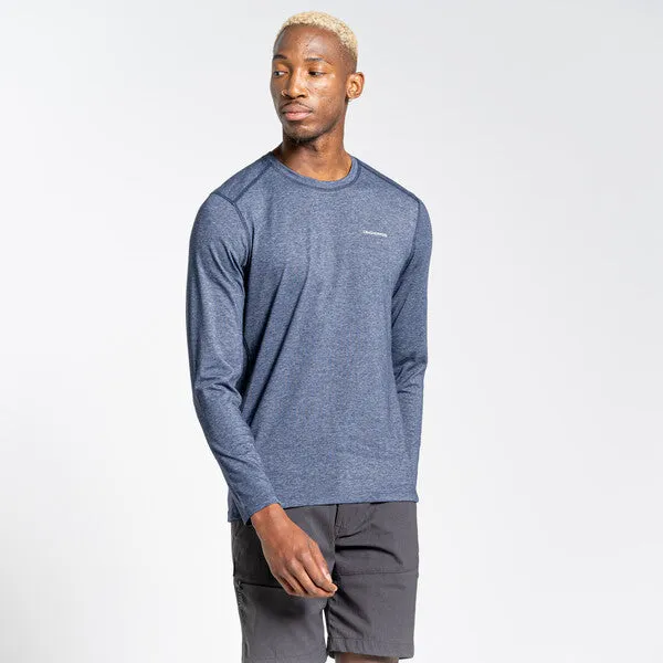 Men's NosiLife Talen Long Sleeved T-Shirt | Soft Navy Marl CMT928