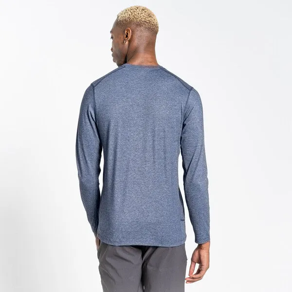 Men's NosiLife Talen Long Sleeved T-Shirt | Soft Navy Marl CMT928