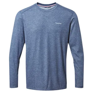 Men's NosiLife Talen Long Sleeved T-Shirt | Soft Navy Marl CMT928