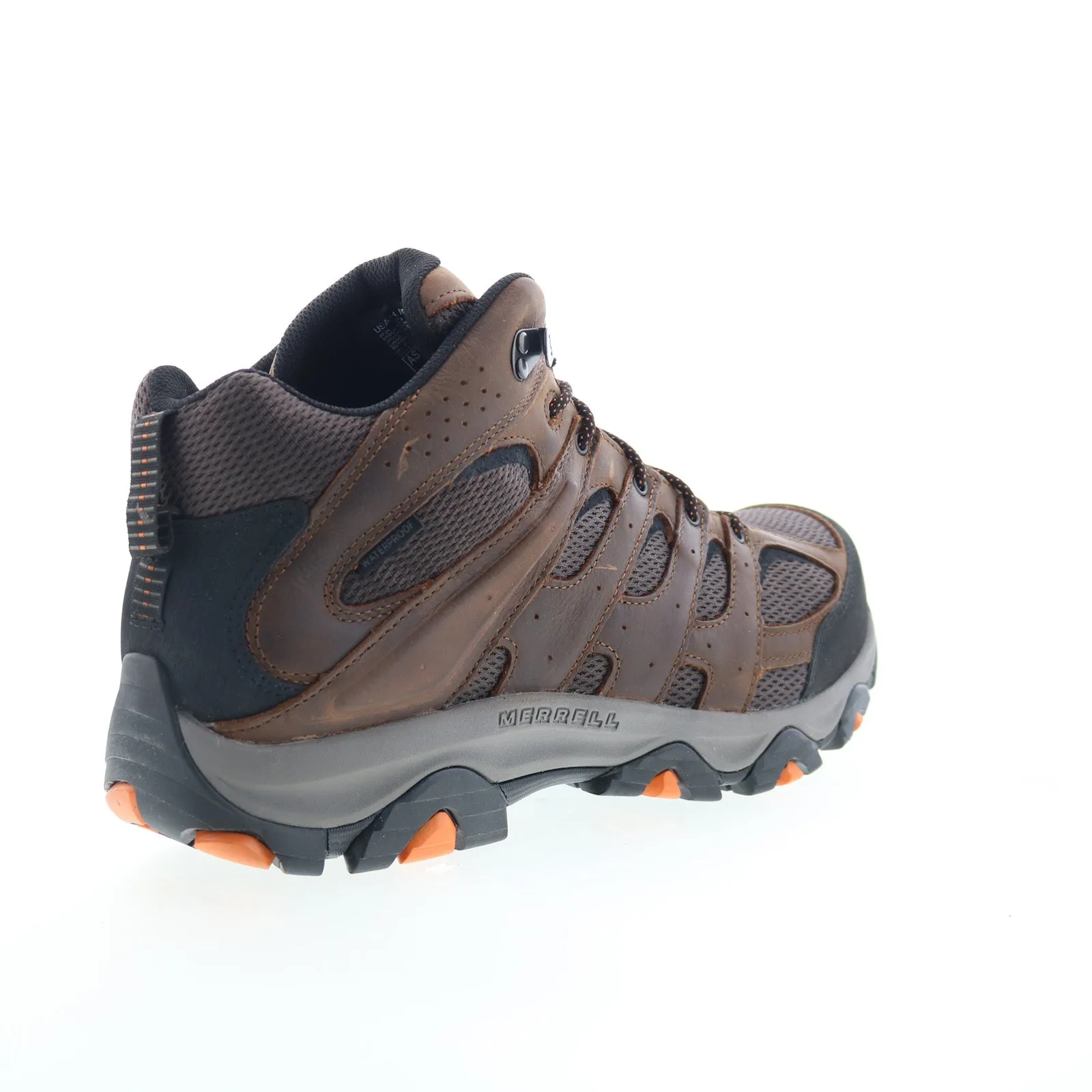 Merrell Moab Vertex 2 Mid Waterproof Carbon Fiber Mens Brown Wide Work Boots