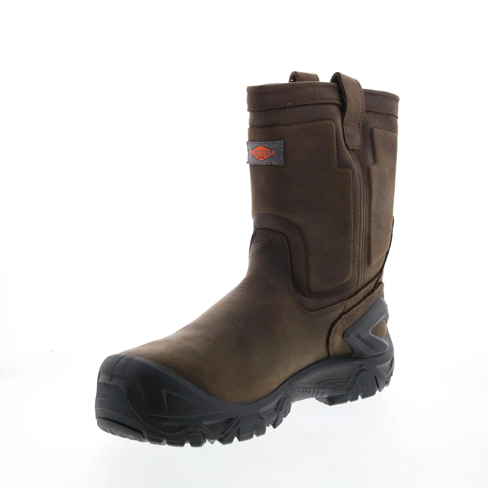 Merrell Strongfield LTR Pull On WP Composite Toe Mens Brown Wide Work Boots