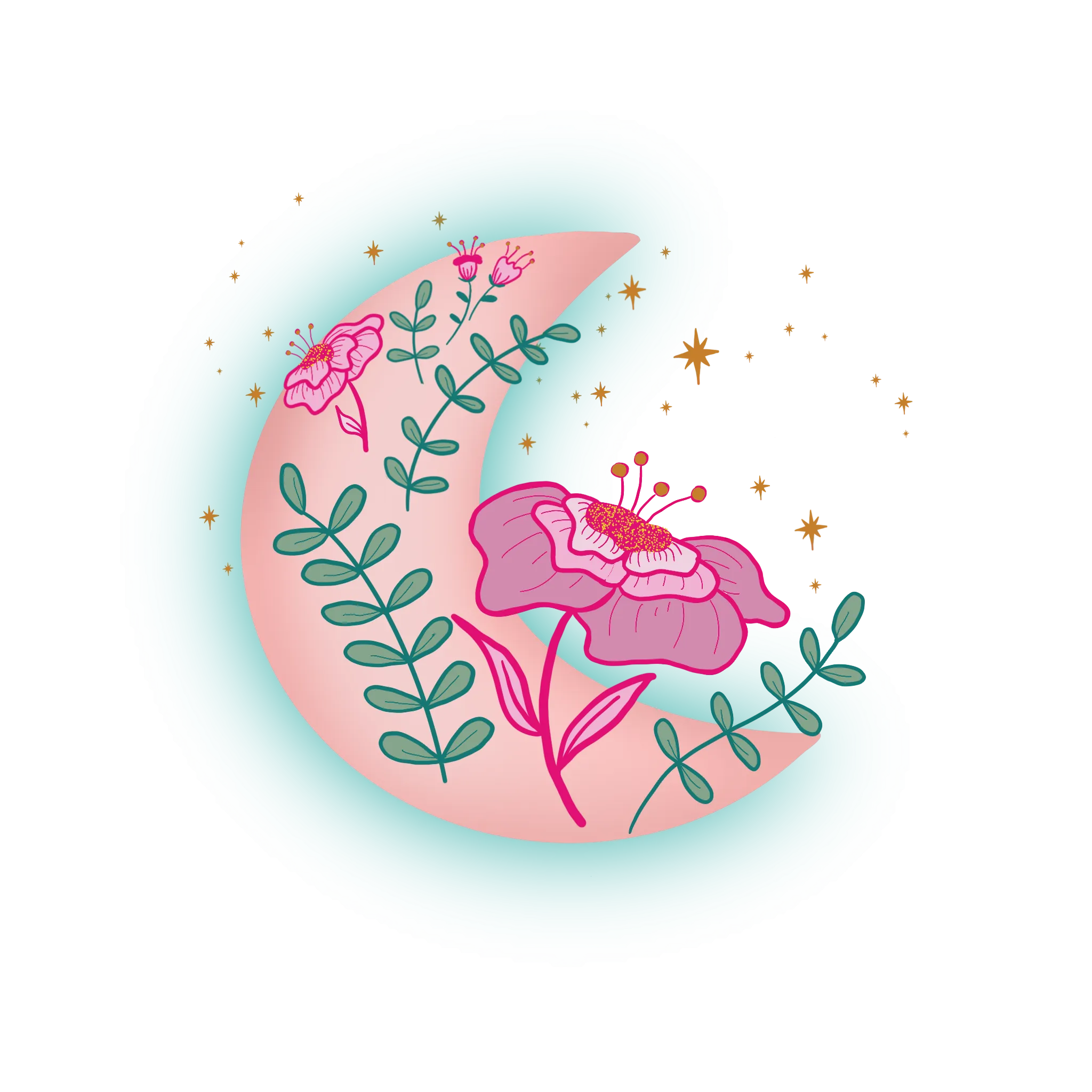 Moon Flower Sticker