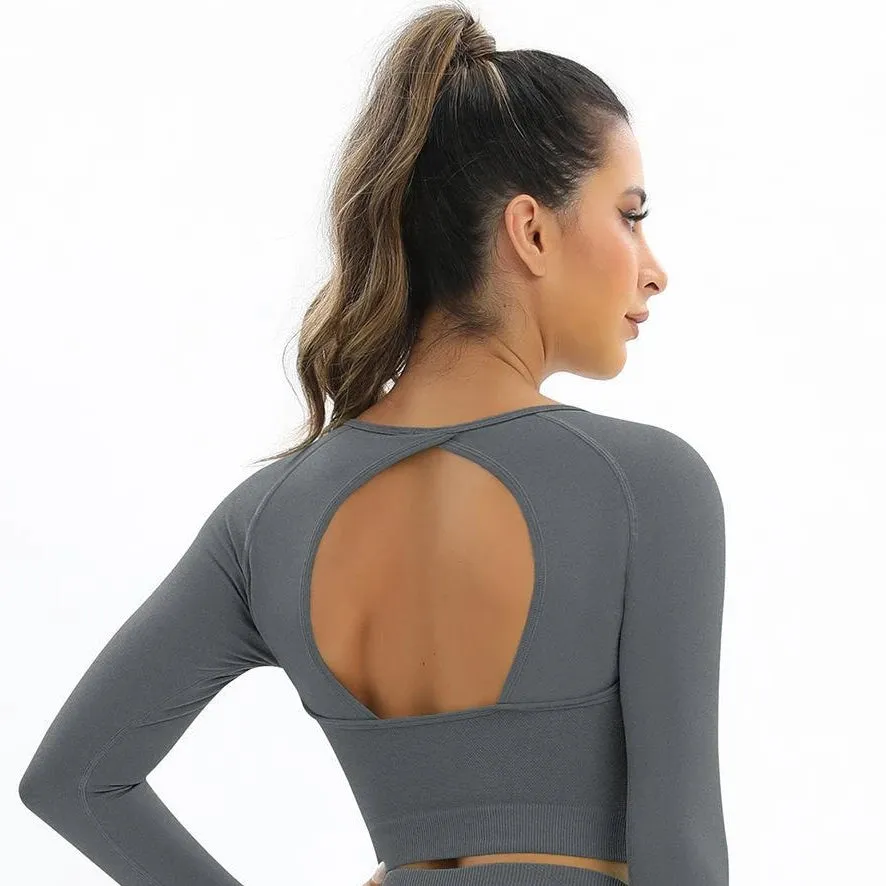 Move Like Diva Women's Seamless Yoga Crop Top
