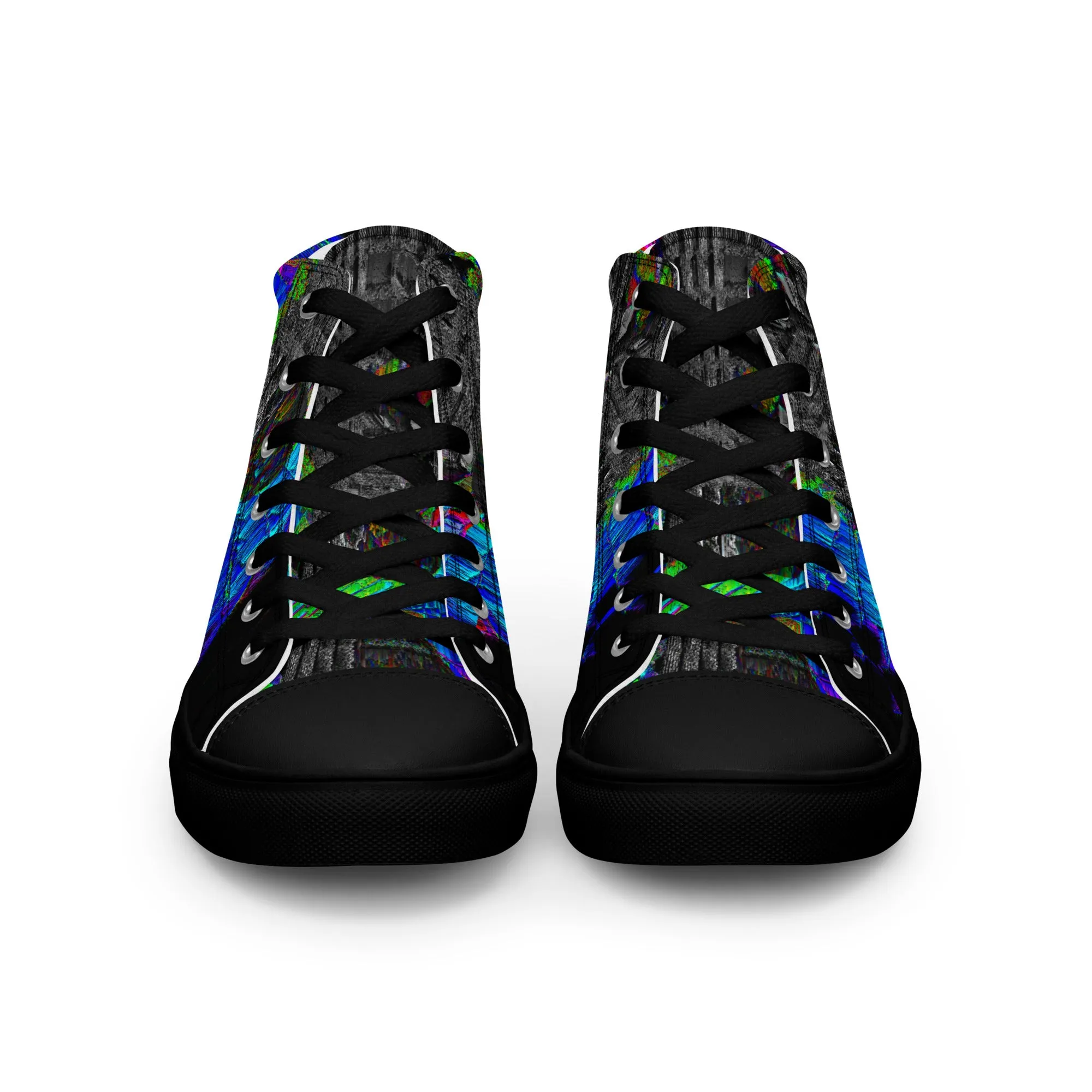 Neon Guitar Men’s high top canvas shoes