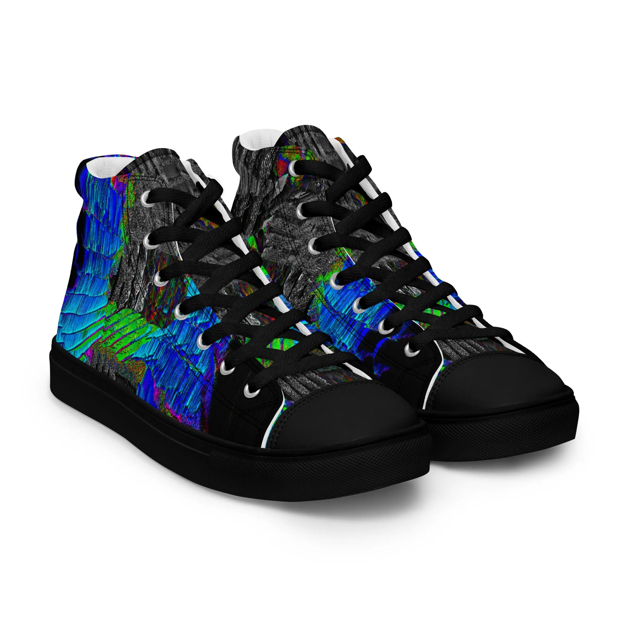 Neon Guitar Men’s high top canvas shoes