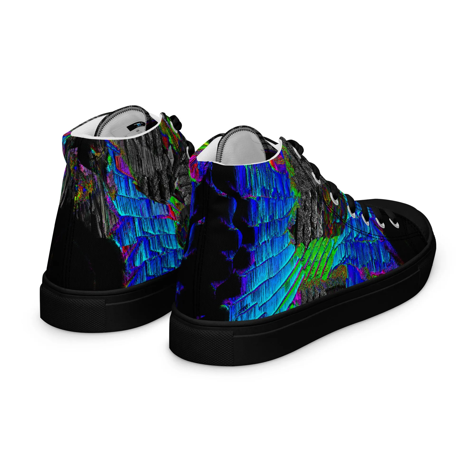 Neon Guitar Men’s high top canvas shoes