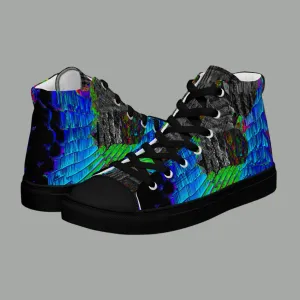 Neon Guitar Men’s high top canvas shoes