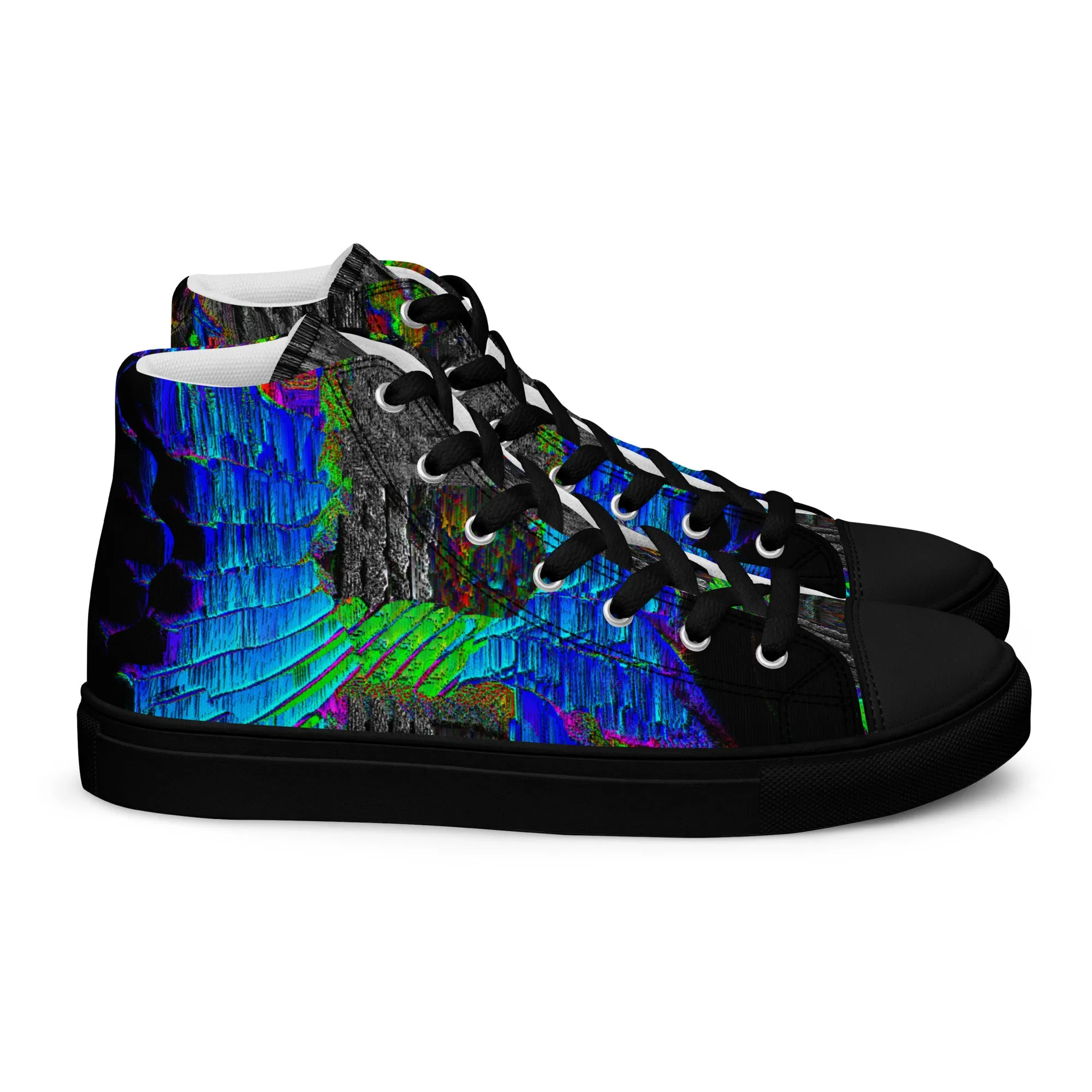 Neon Guitar Men’s high top canvas shoes