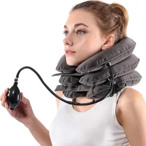 New Dainely Cervical Neck Traction Device, Portable Neck Stretcher Cervical Traction Provide Neck Support and Neck Pain Relief, Neck Traction Devices for Home Use Neck Decompression (Gray)