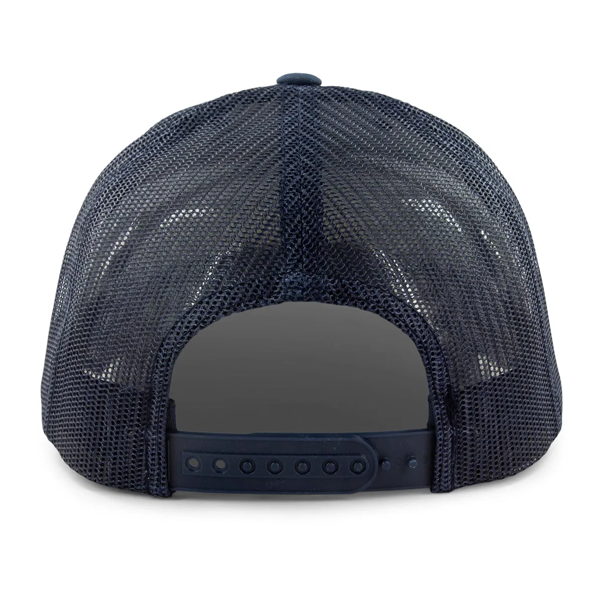 New Hampshire Striped Leather Patch Classic Snapback Trucker