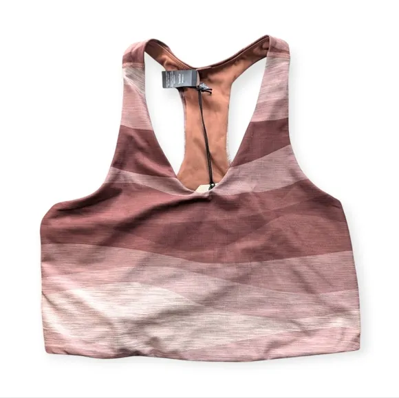 New PrAna Momento Crop Top Athleisure Workout Yoga Bra Reversible Medium