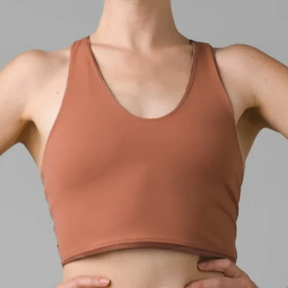 New PrAna Momento Crop Top Athleisure Workout Yoga Bra Reversible Medium