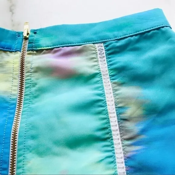New REVOLVE NBD x Naven Twins Blue Green Tyedye Mini Skirt