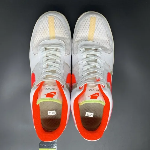 Nike Air Force 1 '07 Low White Crimson Shoes CI0060-102 Men's Sz 12